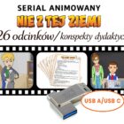 Okładka: Pomysł na lekcję, Nie z Tej Ziemi, 26 odcinków i konspekty dydaktyczne, pendrive srebrny USB-A/USB-C
