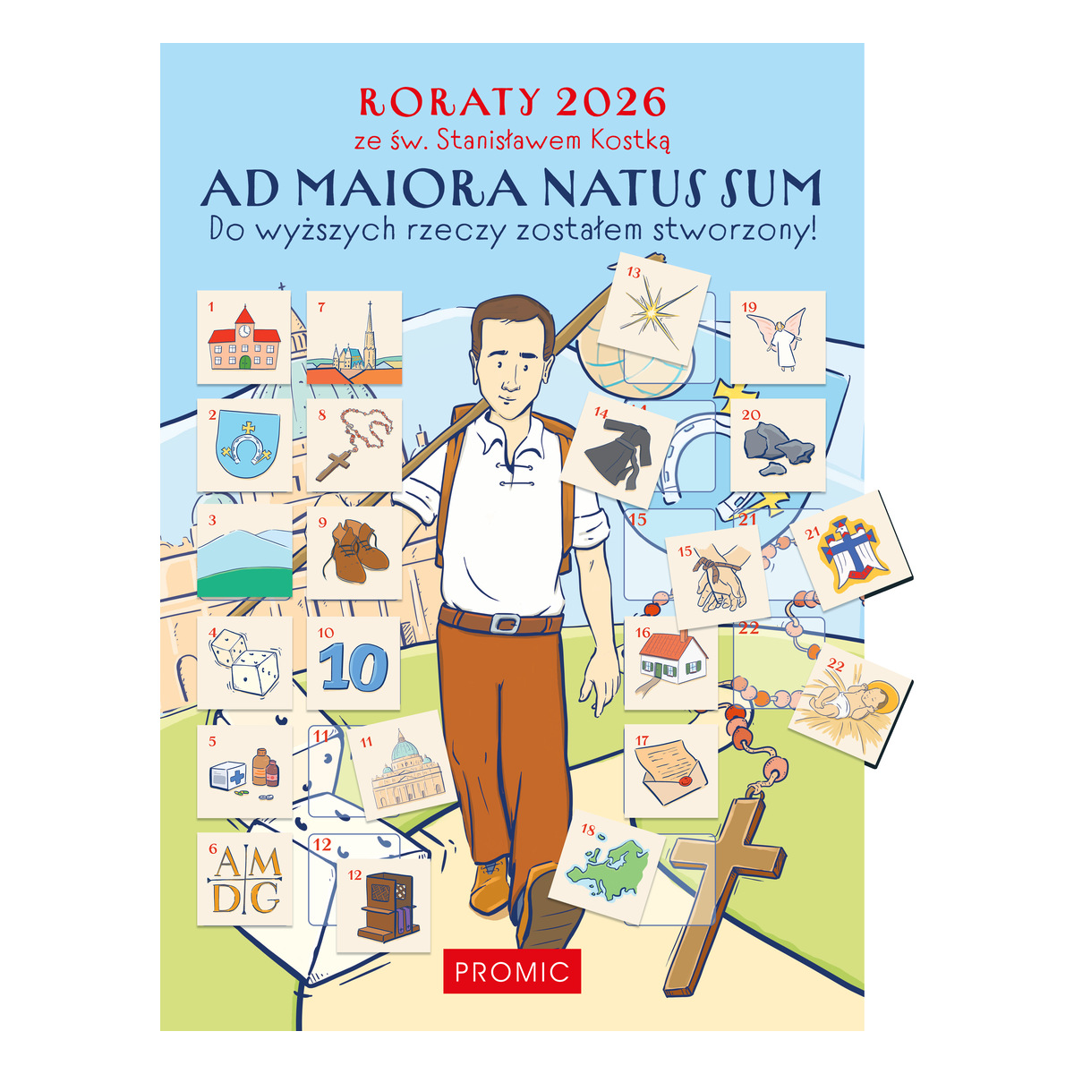Plansza A4 „Ad maiora natus sum” z naklejkami na każdy dzień Adwentu